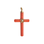 Victorian coral cross pendant with 18K gold mounts and seed pearl center