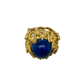 vintage lapis lazuli ring in openwork gold setting