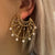 View on model of 14K Gold Diamond & Dangling Pearl Pierced Earrings