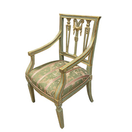 18th Century Italian Gilt & Painted Armchair