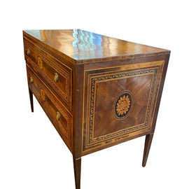 18th Century Italian Walnut Neoclassical Chest corner view