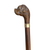 19th C. Carved Dog Head Cane Handle With Glass Eyes