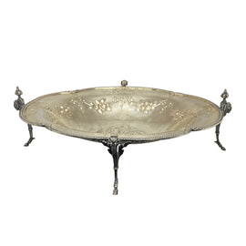 19th C. Continental Silver Footed Oval Lobed Center Bowl