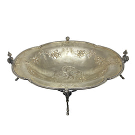 19th C. Continental Silver Footed Oval Lobed Center Bowl