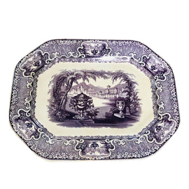 19th C. English Staffordshire Octagonal Platter Full