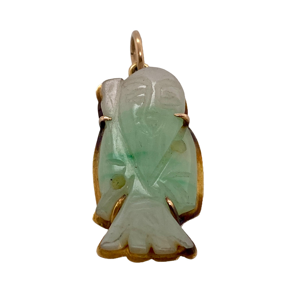 19th C Chinese Carved Lohan Figure, in Carved Lavender & Green Jadeite front