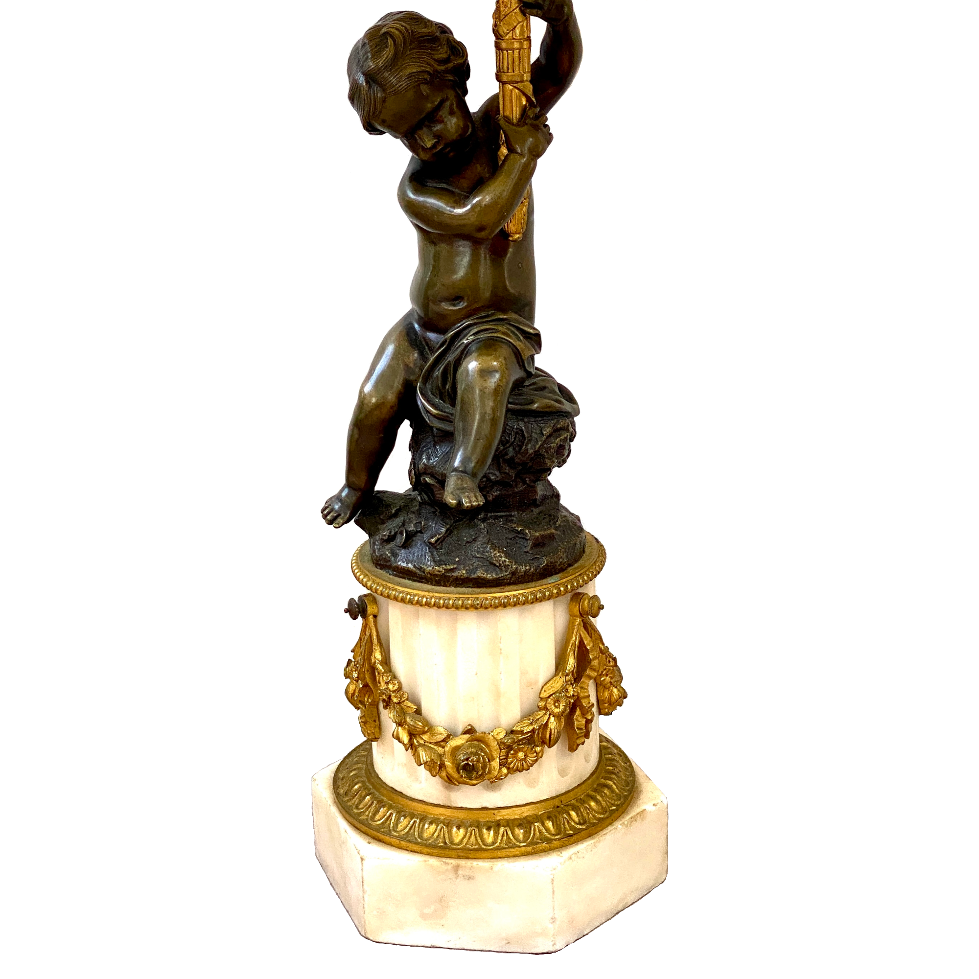 Bronze cherub table lamp hot sale