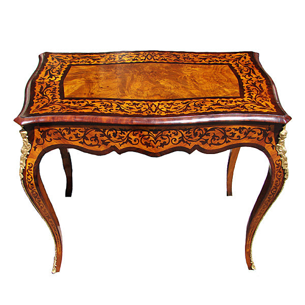 19th C Italian Walnut Marquetry Table