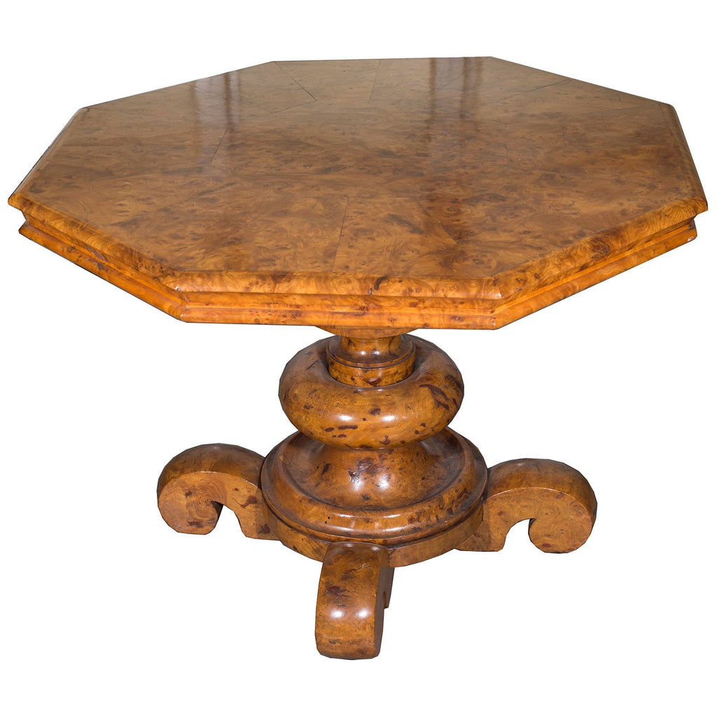 19th Century Burled Elm Classical Center Table