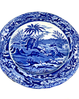 19th Century English Blue & White Staffordshire Plate