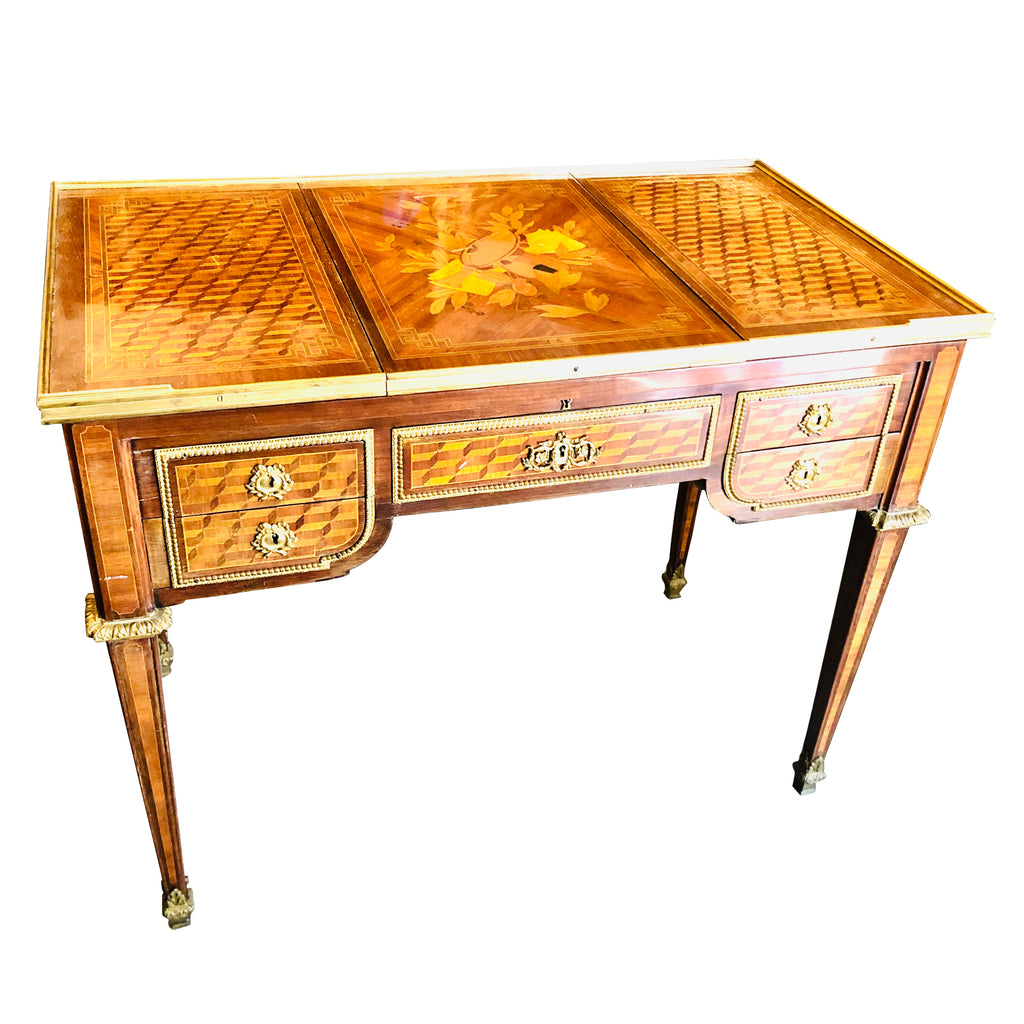 19th Century French Louis XVI Kingwood Desk with Marquetry