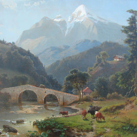 Alpine Landscape Oil Jacobus Nicolaus Tjarda Van Starckenborgh just painting no frame