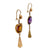 Exquisite Victorian 14K Gold Amethyst & Citrine Dangling Earrings