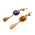 Exquisite Victorian 14K Gold Amethyst & Citrine Dangling Earrings