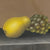 American Still Life Pastel on Paper of a Pear and Grapes 19th C. closeup