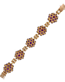 H Stern Style Vintage 18K Gold & Amethyst Sputnik Bracelet