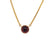 Antique 14K Gold Cabochon Garnet Pendant Necklace closeup of pendant