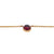 Antique 14K Gold Cabochon Garnet Pendant Necklace angle view