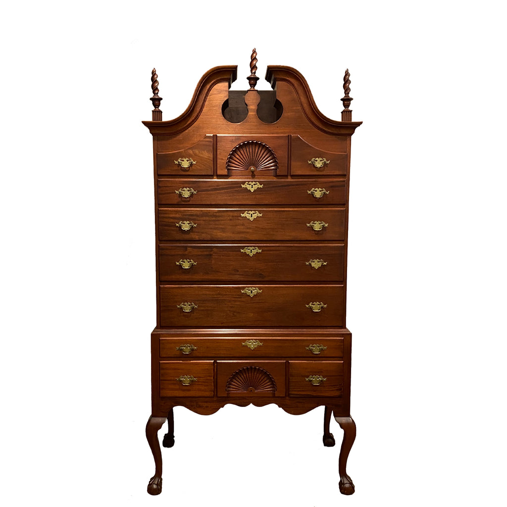 Antique Boston Chippendale Style Walnut Highboy full