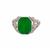Antique Edwardian Platinum Diamond and Jade Jadeite Ring view of ring face