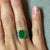 Antique Edwardian Platinum Diamond and Jade Jadeite Ring on model