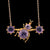 Antique Victorian Etruscan Style Gold Amethyst Insect Pendant Necklace with 14K Chain