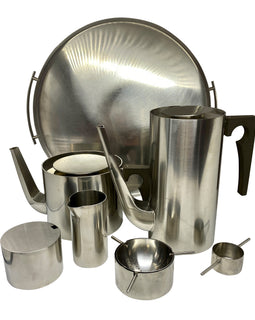 Arne Jacobsen Danish Stainless-Steel Coffee Tea Set c.1974