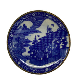 Vintage Japanese Blue & White Porcelain Plate