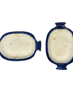 English Leeds 18th C. Porcelain Butter Plates / Pats