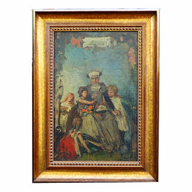 Carl Hoff Oil on Artist Board German 19th Century in frame