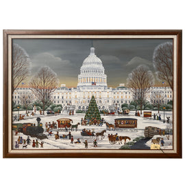 Carol Dyer,” Capitol Sunset” Acrylic on Panel