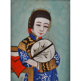 China Trade Reverse Portrait Painting On Glass no frame