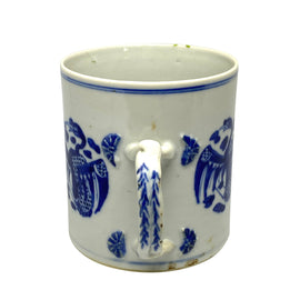 Chinese Export Blue and White Strap Handle Mug handle