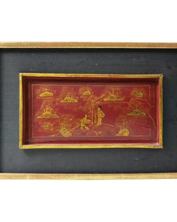 Chinese Gilt Painted Lacquer Pictorial Panel 19th Century front