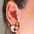 14K Gold Ashe Grossbardt Inlaid Multi Stone Earrings