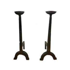 Continental 17th Century Forged Iron Andirons front