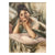 Continental 19th C Art Nouveau Portrait Painting of Young Woman no frame
