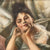 Continental 19th C Art Nouveau Portrait Painting of Young Woman closeup