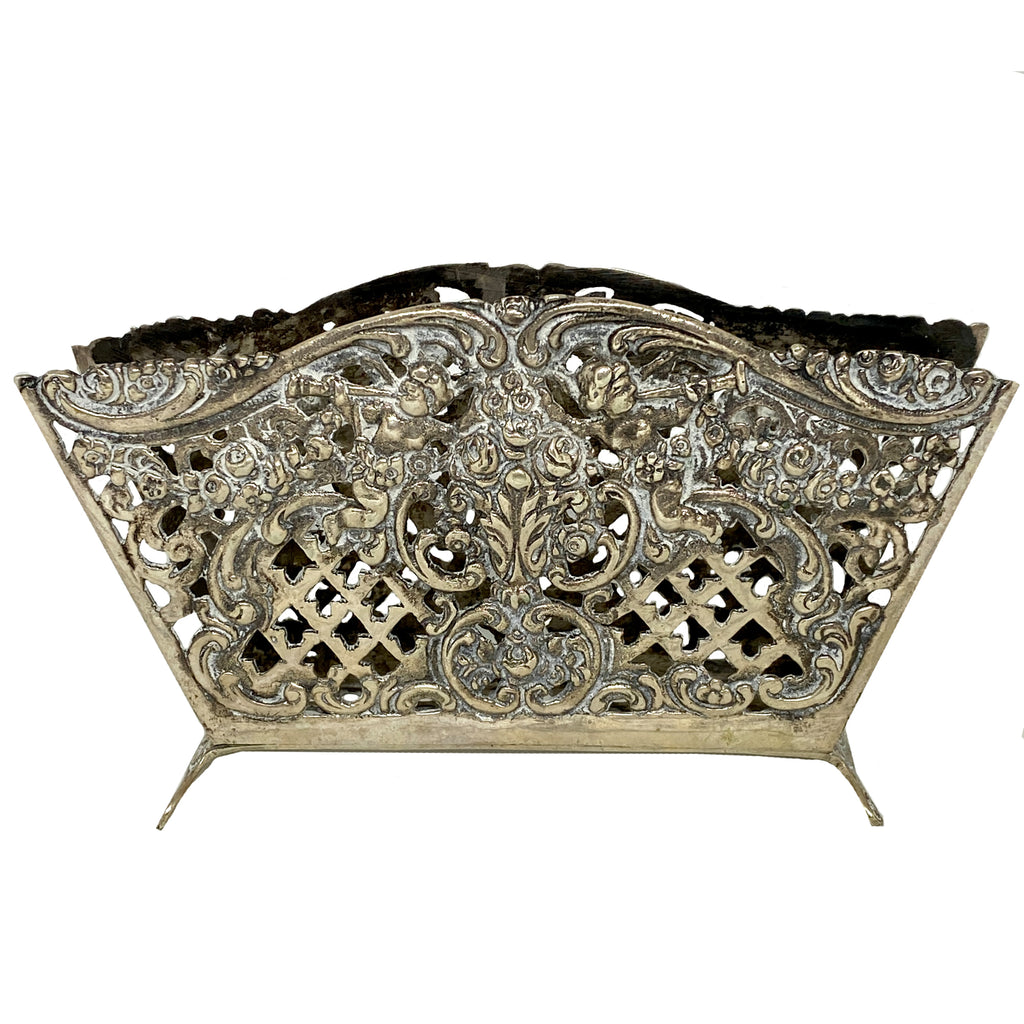 Continental Silver Repousse Toast Holder with Cherubs
