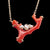 Victorian 14K Gold Red Coral & Pearl Twig Form Pendant Necklace