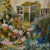 Lillian Murray, British "Spring Garden with Flowers" Oil on Canvas 19th C.