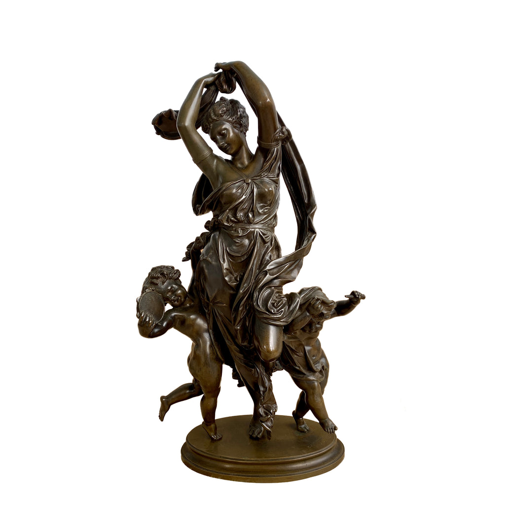 Albert Carrier Belleuse French Bronze DanCing Figure With Putti