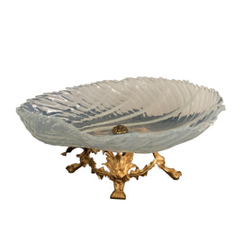 19th Century French Gilt Bronze And Opaline Glass Compote