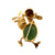 Vintage 14K Gold Jade & Diamond Duck with Golf Clubs Pin