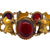 Early Victorian Pinchbeck Gold & Cabochon Garnet Paste Link Bracelet
