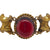 Early Victorian Pinchbeck Gold & Cabochon Garnet Paste Link Bracelet