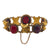 Early Victorian Pinchbeck Gold & Cabochon Garnet Paste Link Bracelet