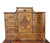 Eighteenth Century German Baroque walnut desk with a central blind cupboard, flanked by small drawers, featuring highly figured walnut facings closeup top