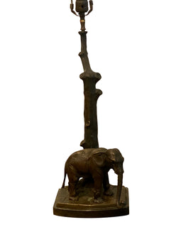 Bronze Elephant Lamp Signed Bauer Circa 1920