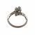 14K White Gold and Emerald and Diamond Flower Ring